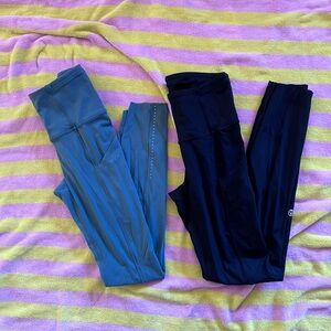lululemon athletica Blue and Black Leggings